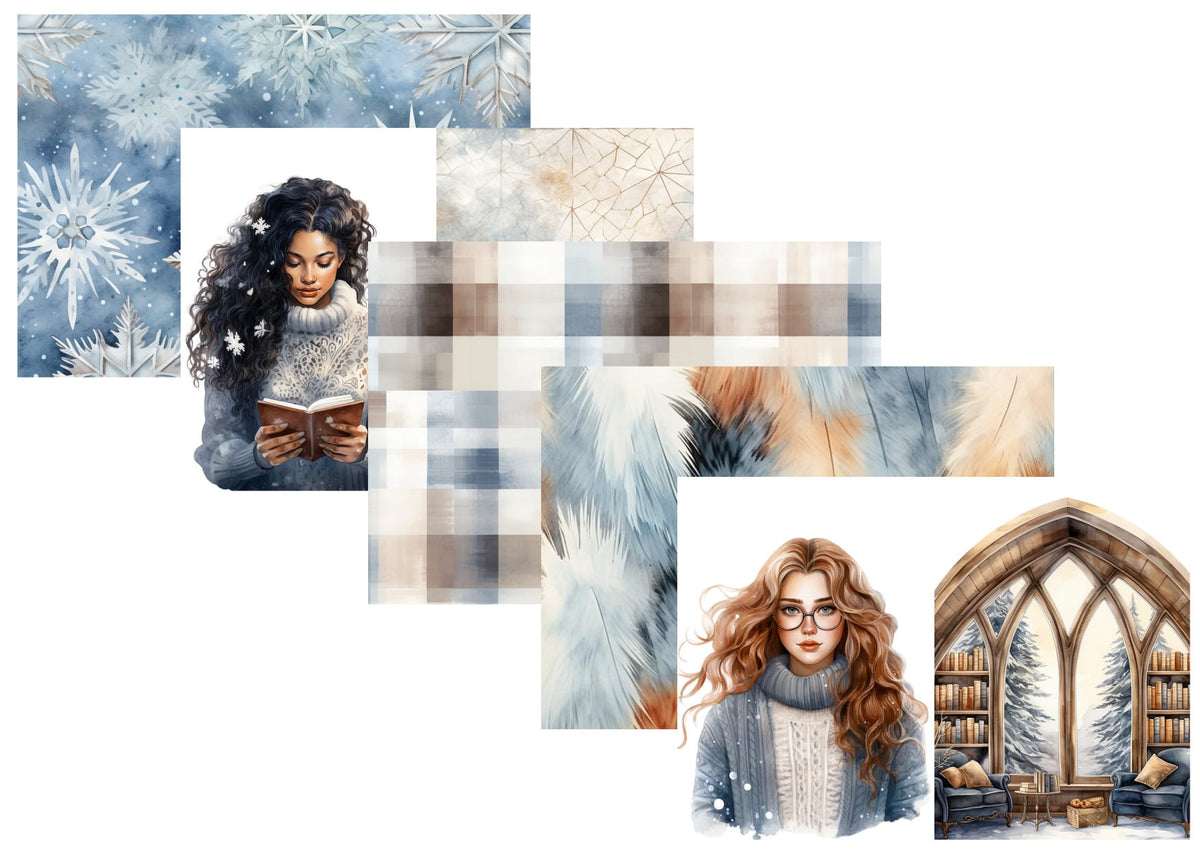 LovedbyGaby journalpapier set Winter Bookworm
