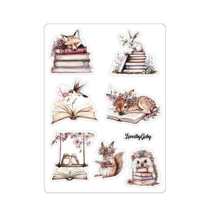 LovedbyGaby stickers Books and Flowers