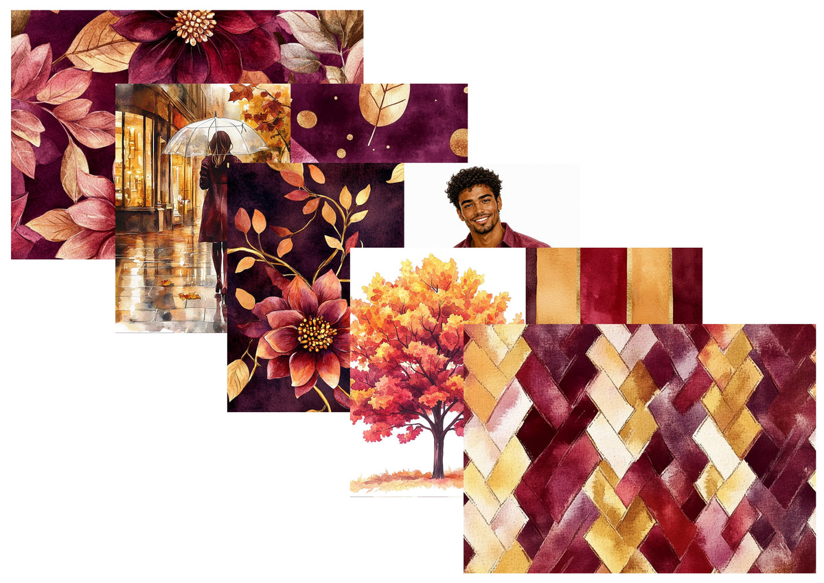 LovedbyGaby journalpapier set Fall Burgundy