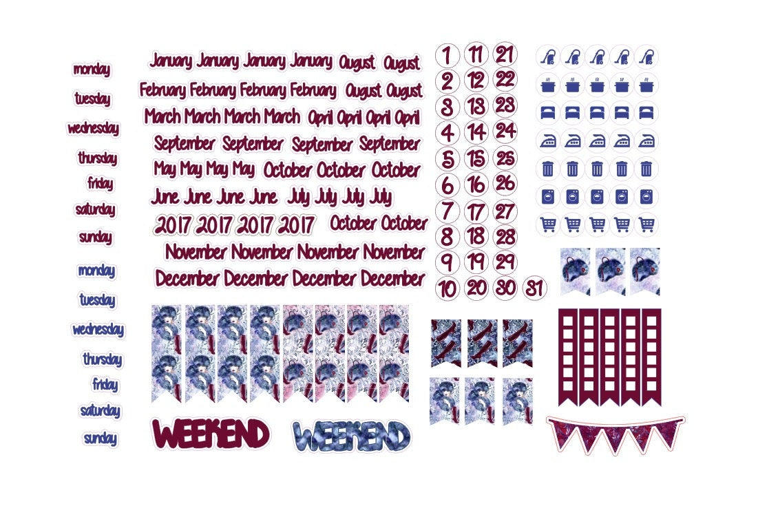 A5 deco date stickers for the classic inserts 2