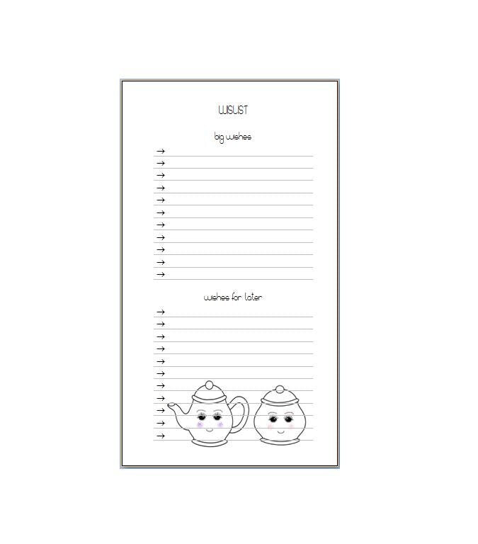 Personal insert wishlist "cups"