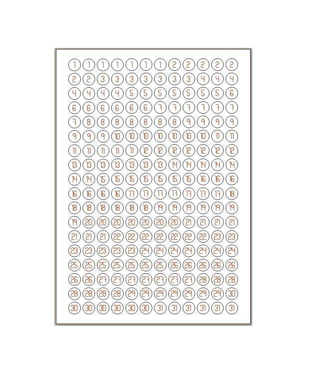 216 plannerstickers "numbers"