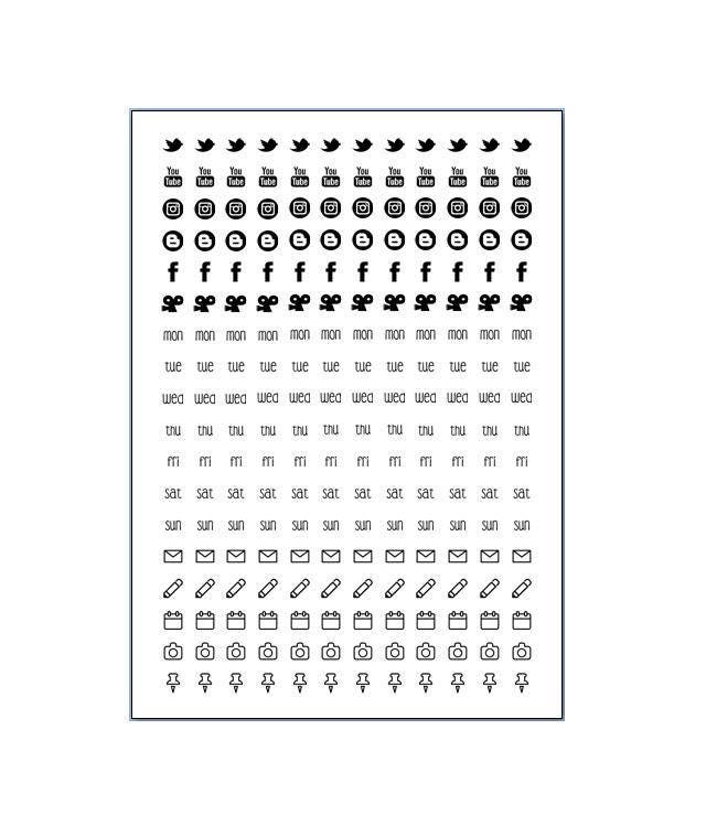 216 planner stickers social media/planning