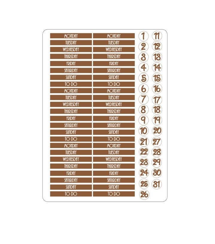 LovedbyGaby stickers for the A6 TN boxes "headers and dates"