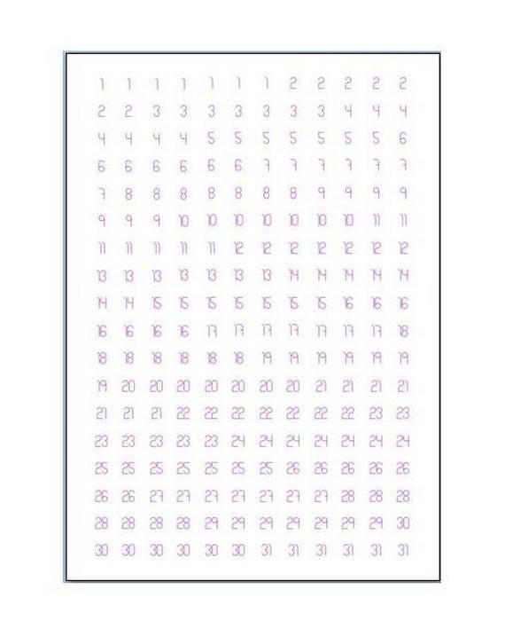 216 autocollants de planner « nombres »