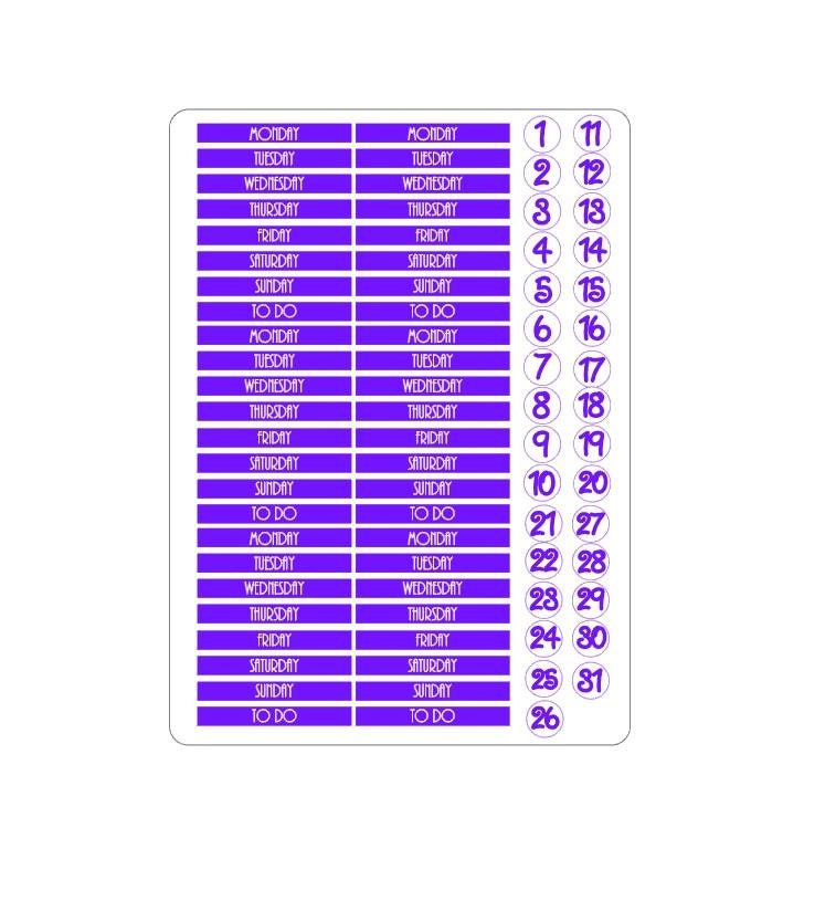 LovedbyGaby stickers for the A6 TN boxes "headers and dates"