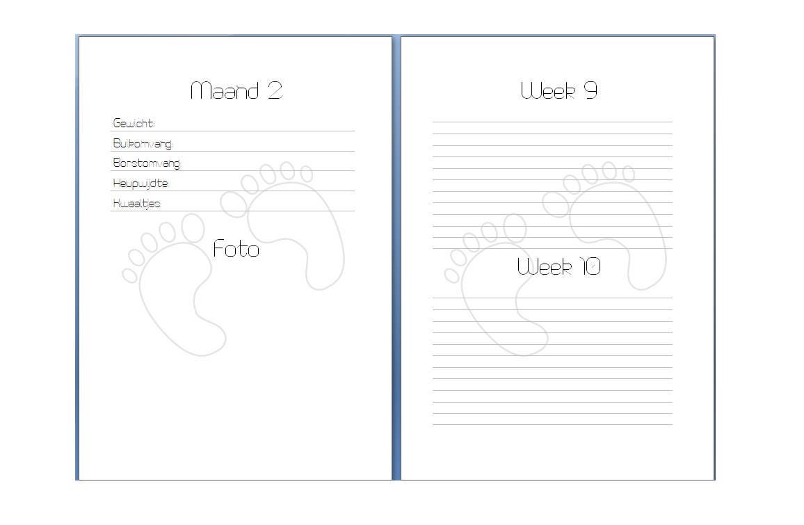 A5 baby 9 mnd inserts