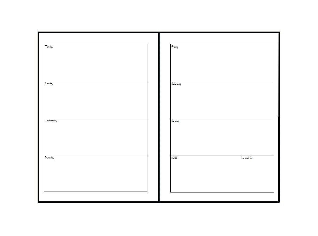 A5 undated inserts horizontal