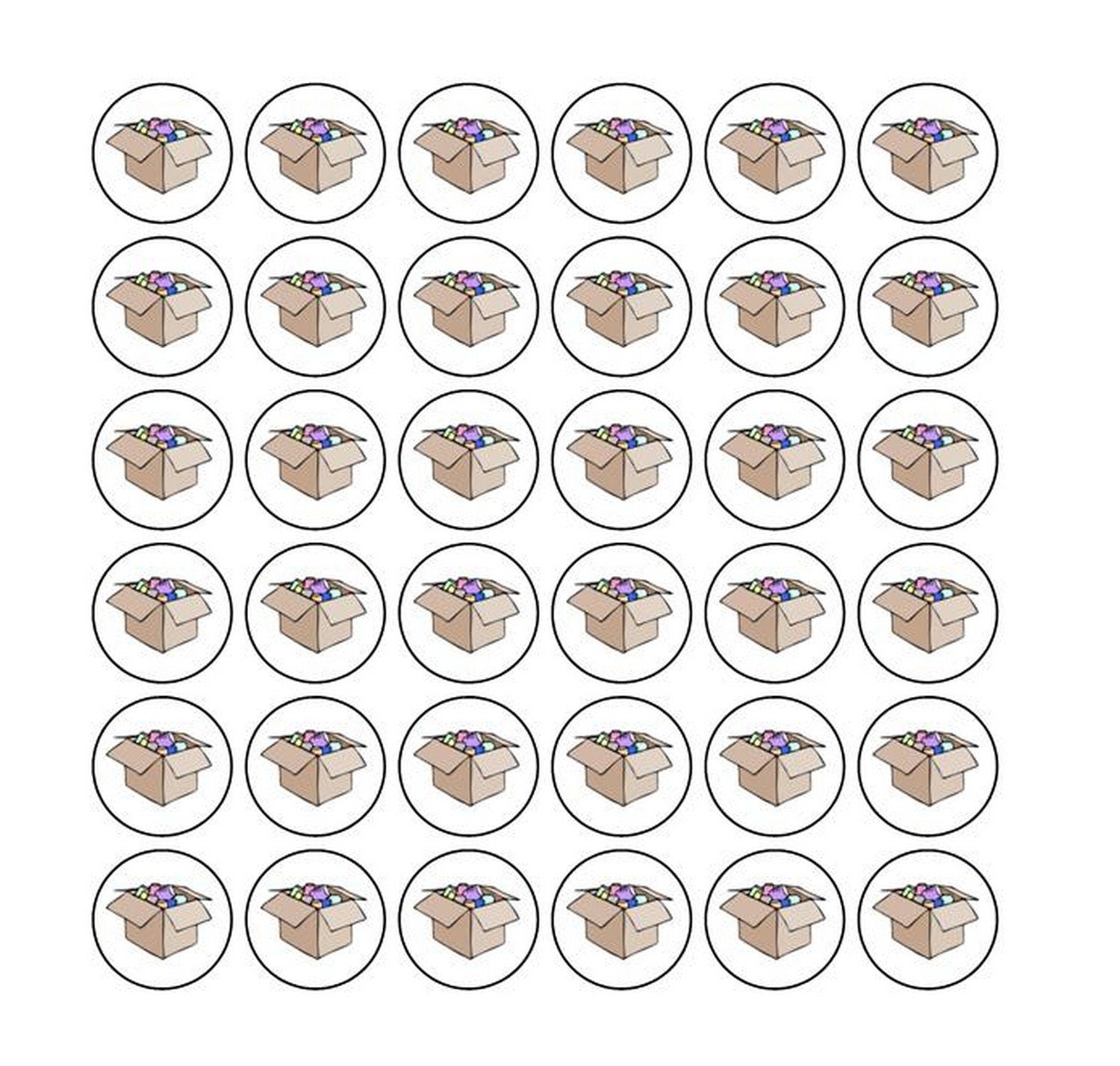 117 plannerstickers moving boxes, box full of items