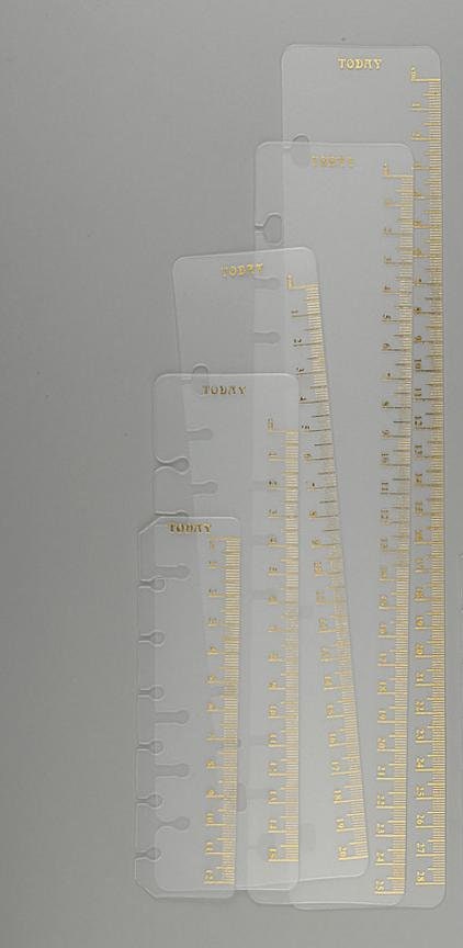 Ringbound rulers transparent/gold