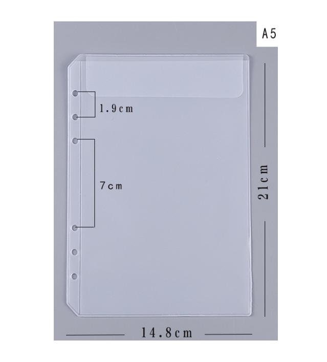 Poches de rangement personnelles format A5 pour carnets à anneaux