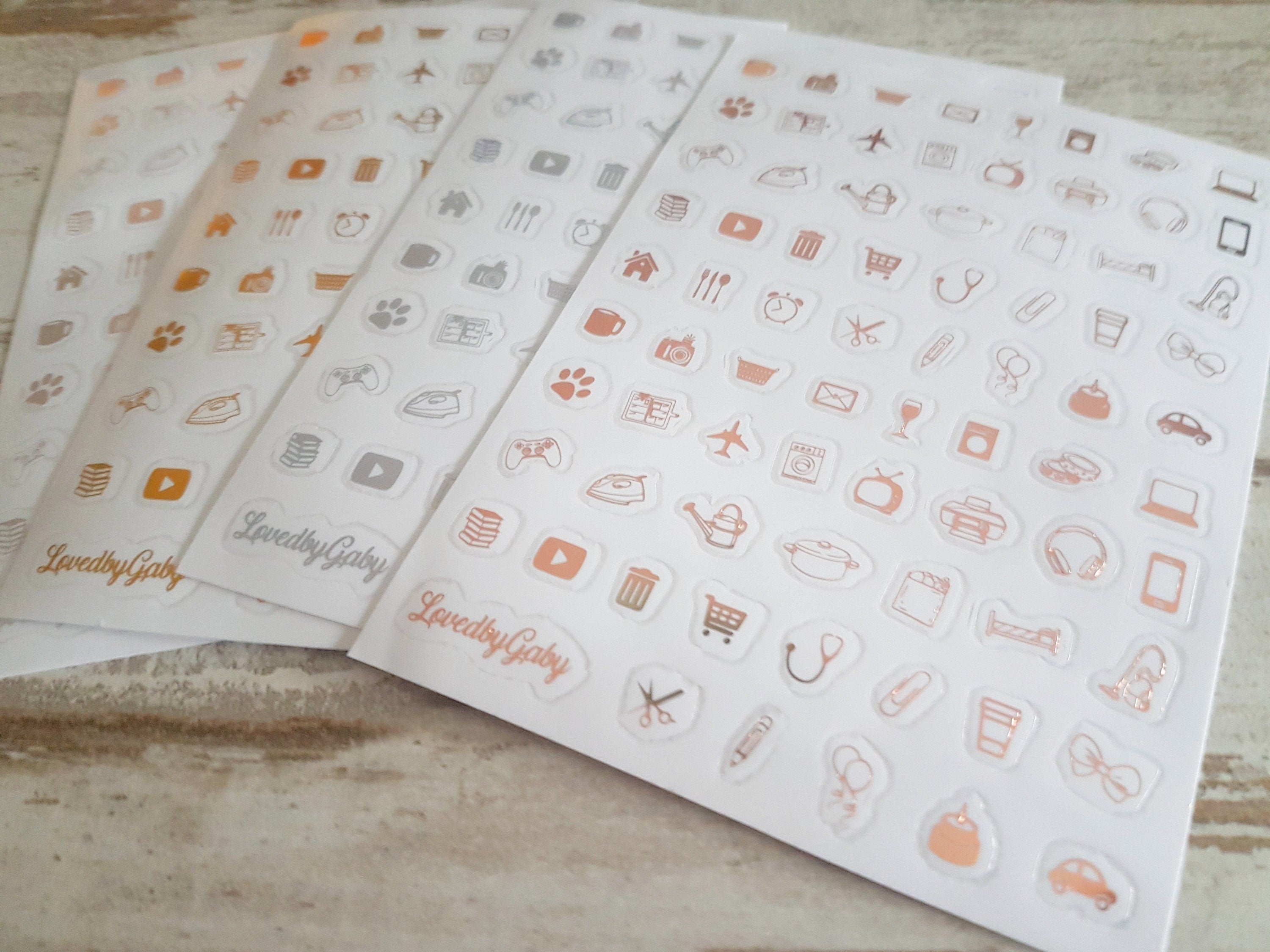 LovedbyGaby clear foil icon stickers