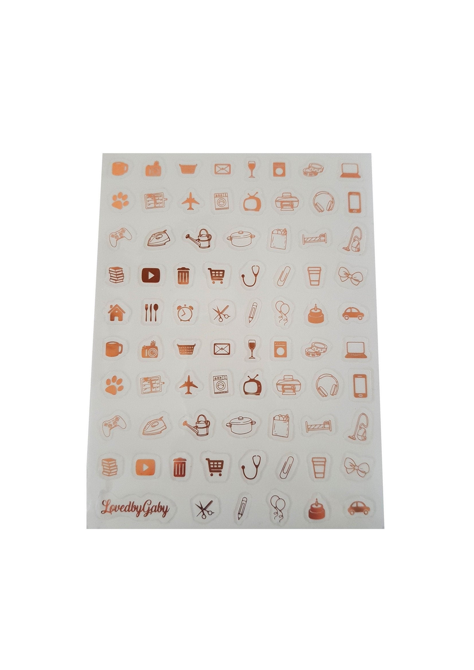 LovedbyGaby clear foil icon stickers
