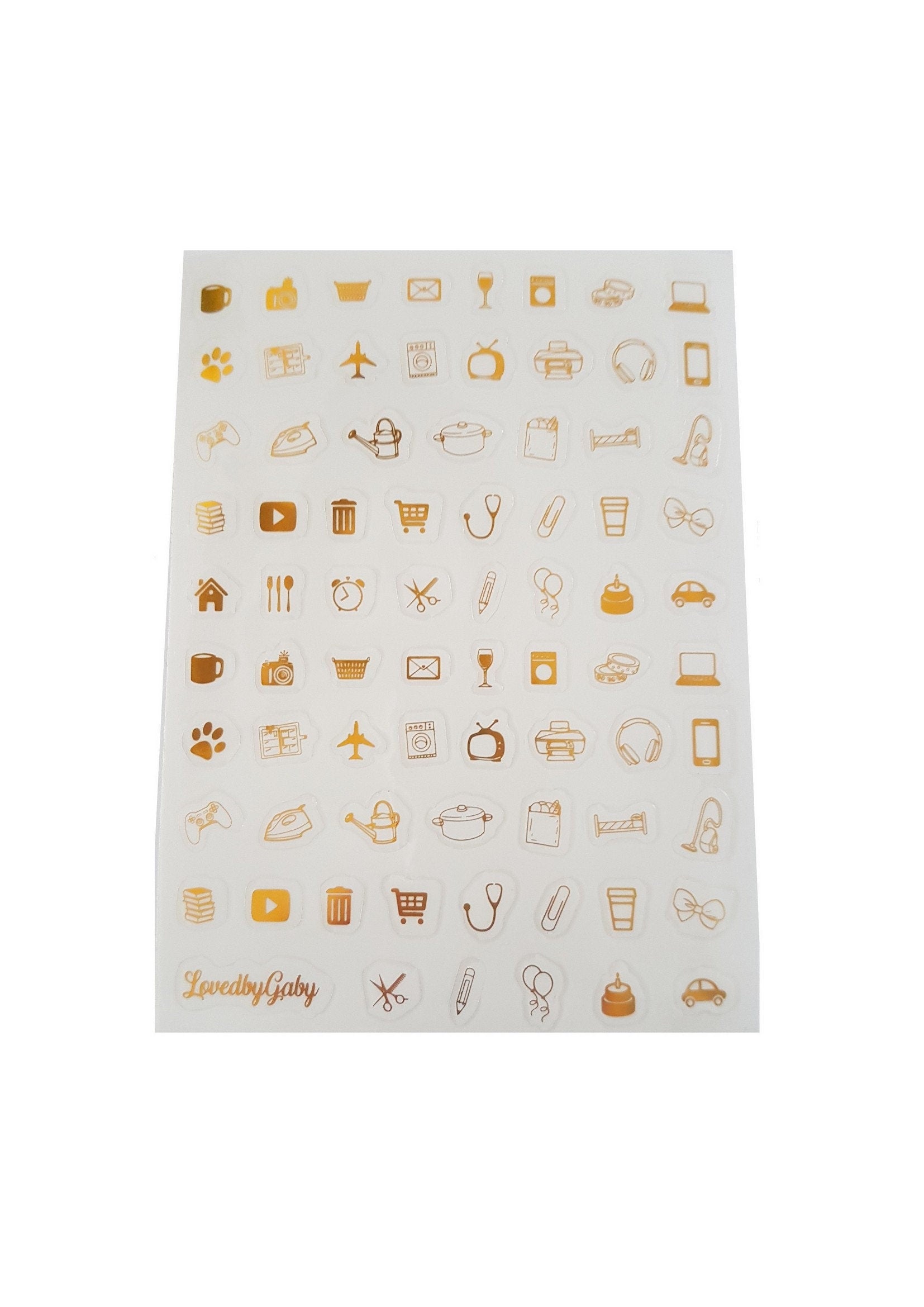 LovedbyGaby clear foil icon stickers