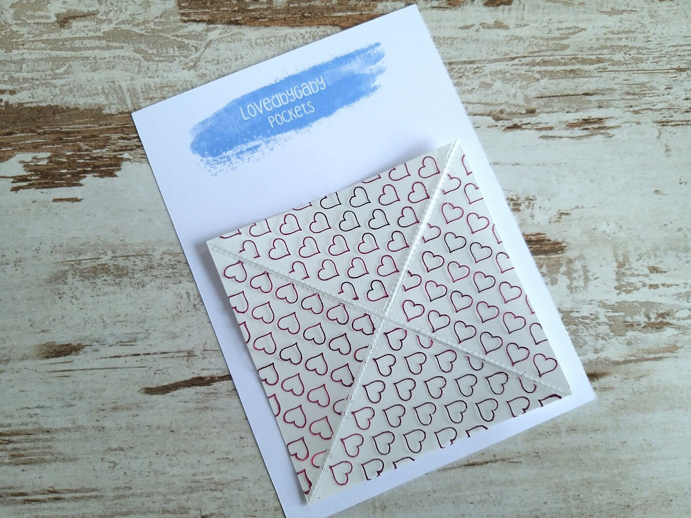 LovedbyGaby adhesive pockets set of 4 triangle