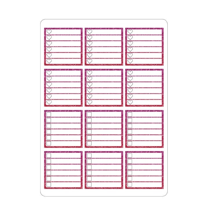 LovedbyGaby Mascha plannerglitter checkbox stickers