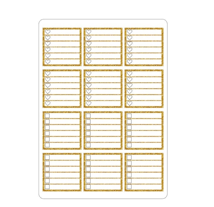 LovedbyGaby Mascha plannerglitter checkbox stickers