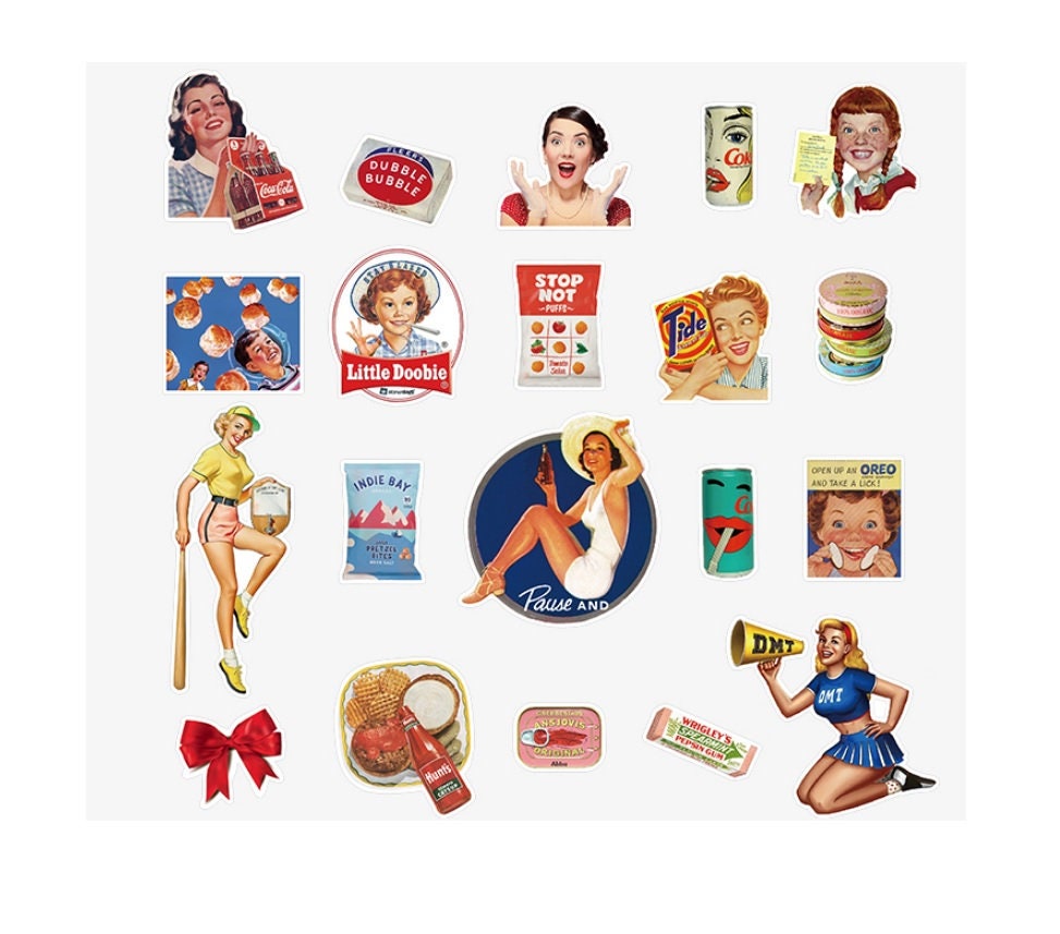 Vintage retro stickersets