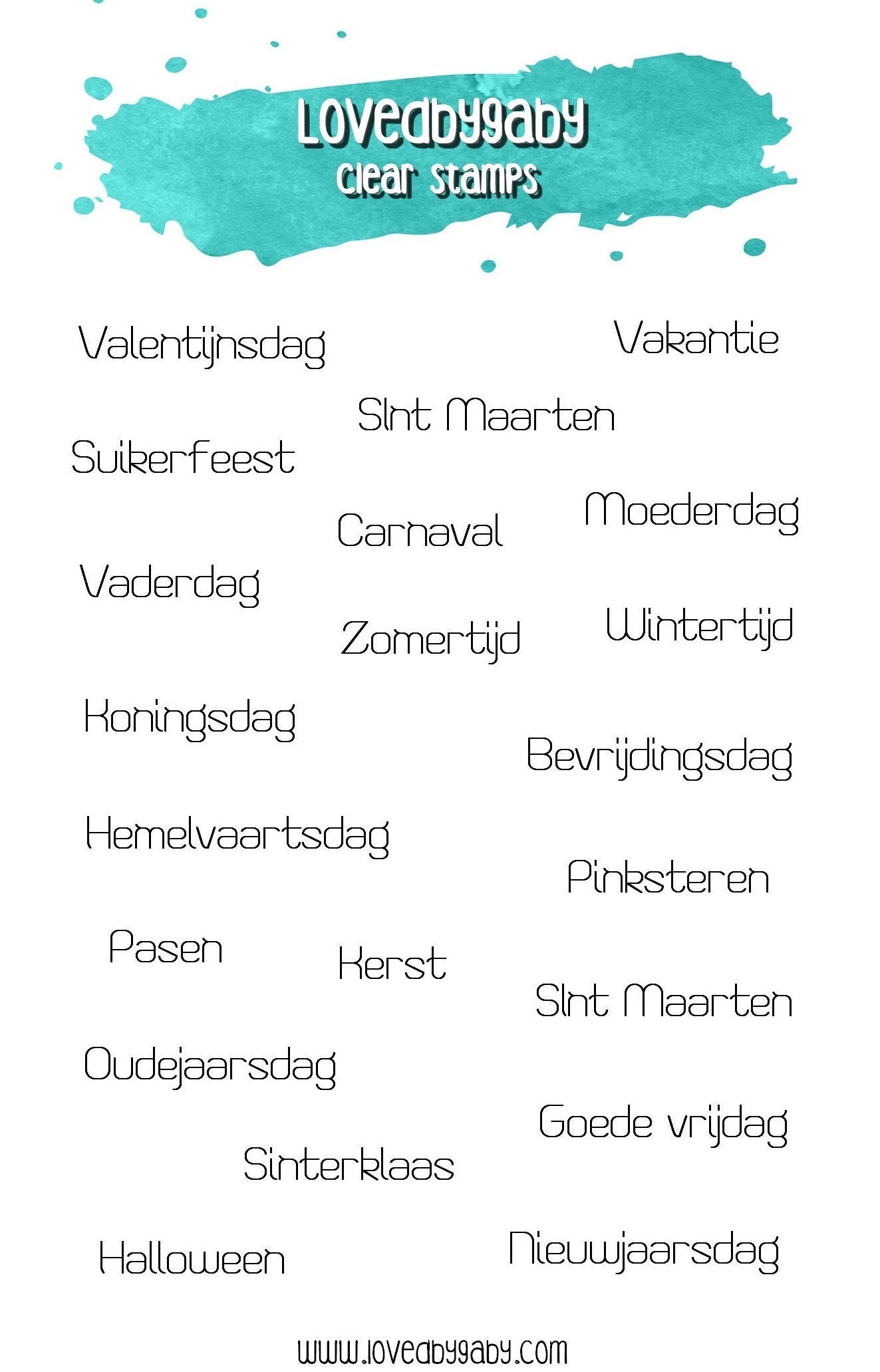 LovedbyGaby clear stamps "NL feestdagen"