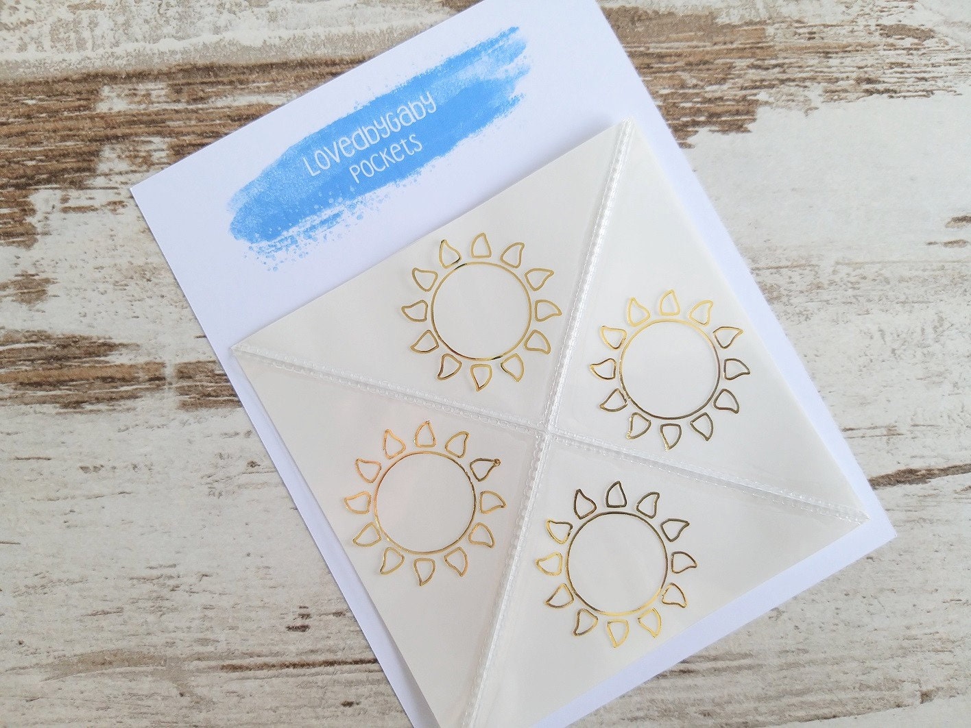 LovedbyGaby adhesive pockets set of 4 triangle