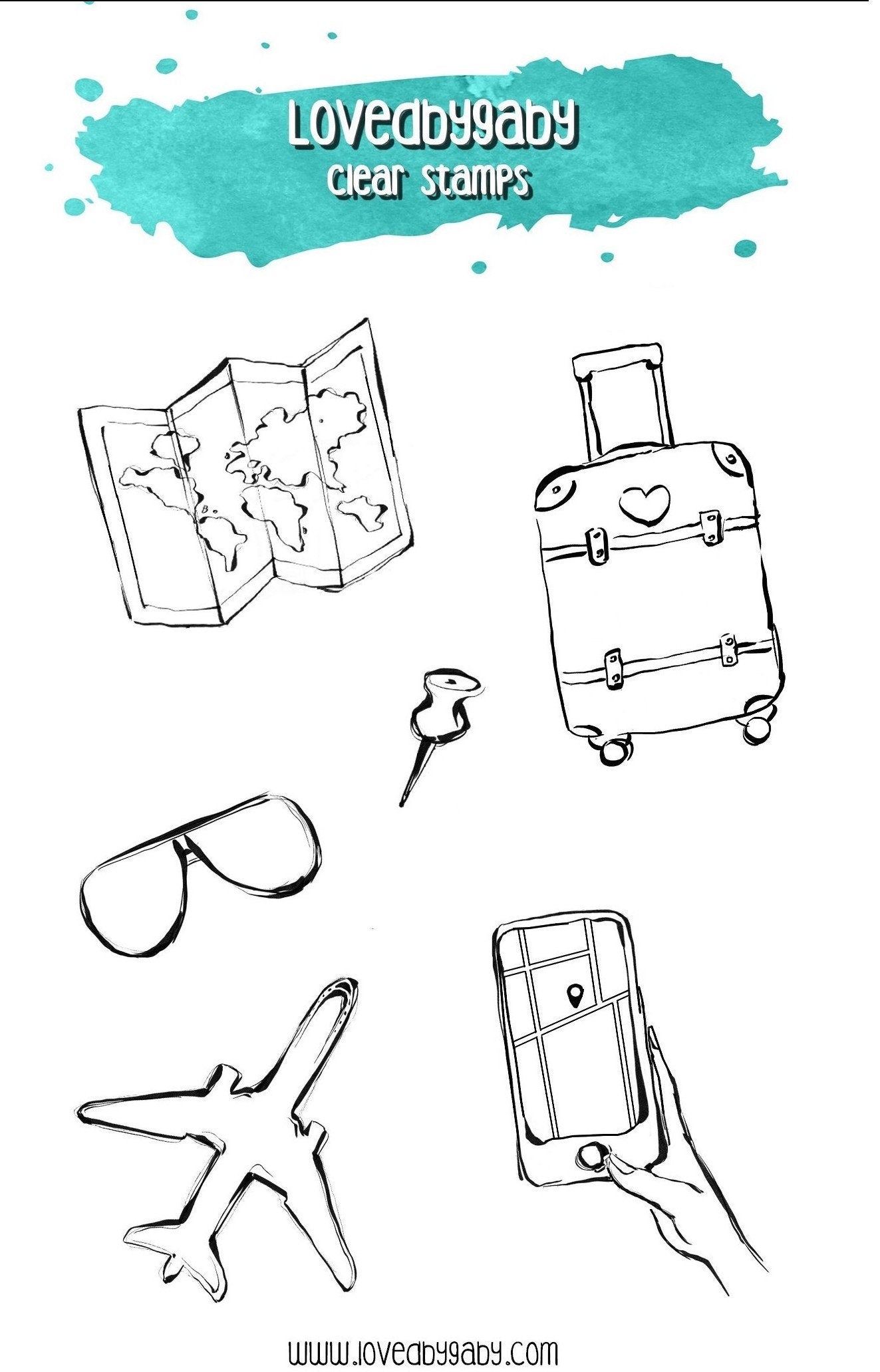 LovedbyGaby clear stamps "Travel 2"