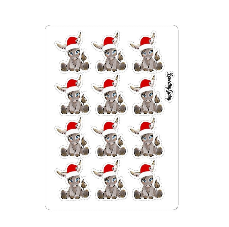 LovedbyGaby stickers Donkey halloween, christmas, sunglass and drink