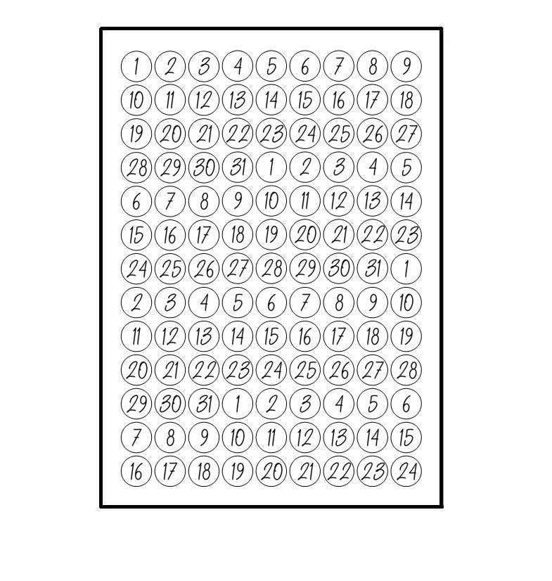 117 planner stickertje activity, modern, bujo numbers