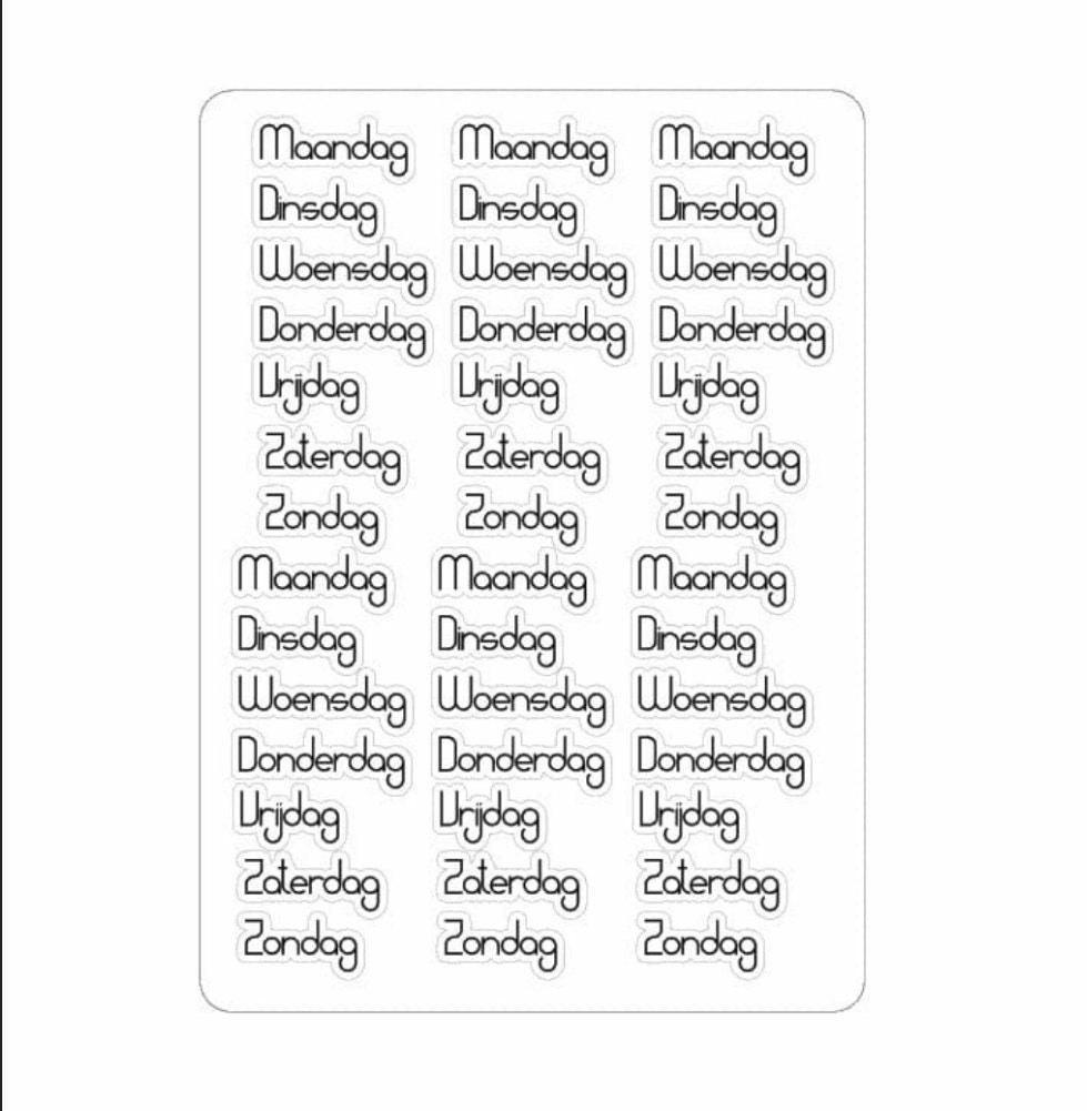 LovedbyGaby stickers bujo nummers, week en maand