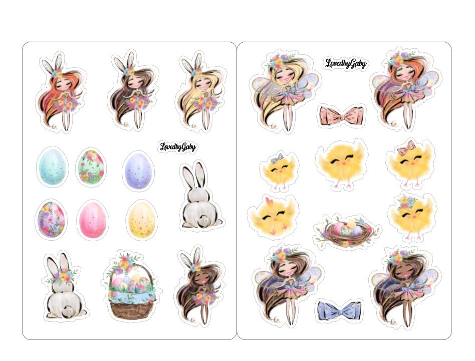 LovedbyGaby plannerkit "bunnies & chicks"