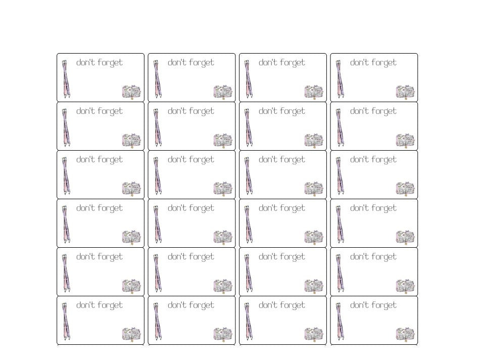 Sticky notes stickers small "diner & don't forget"