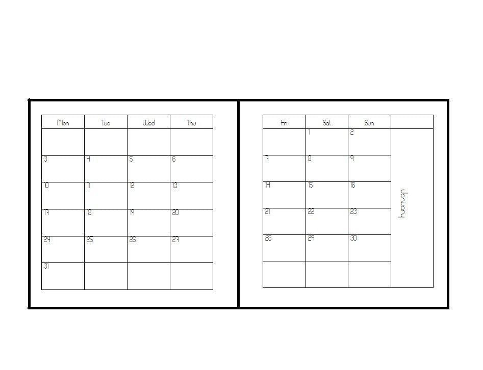 Pocket wide planner pages