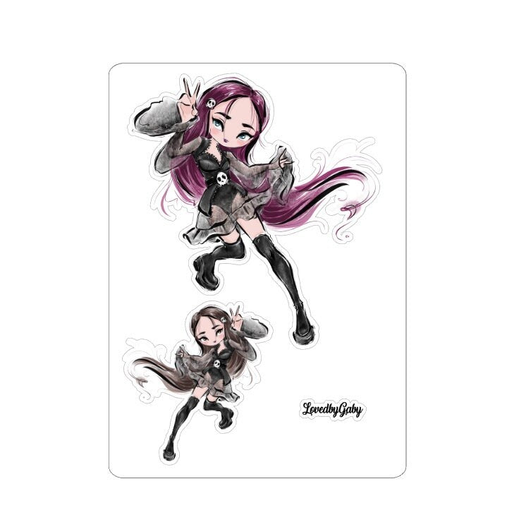 LovedbyGaby grands autocollants « filles gothiques »