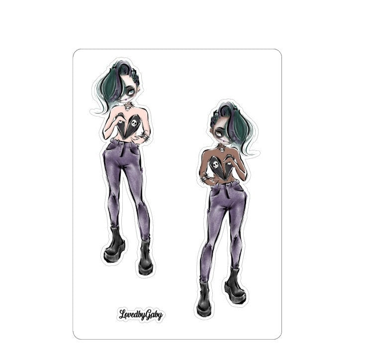 LovedbyGaby grands autocollants « Filles gothiques »