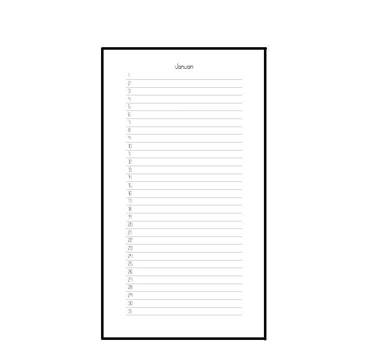 Personal monthly inserts