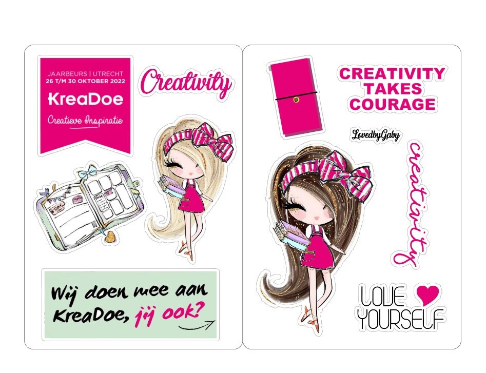 LovedbyGaby stickers "beurzen Creaweekend, Creadays en Kreadoe"