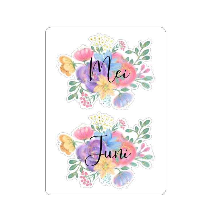 Autocollants floraux mensuels pour tableau de bord LovedbyGaby