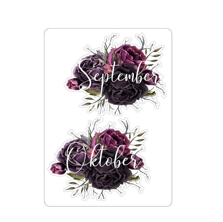 Autocollants mensuels pour tableau de bord LovedbyGaby, à motif floral