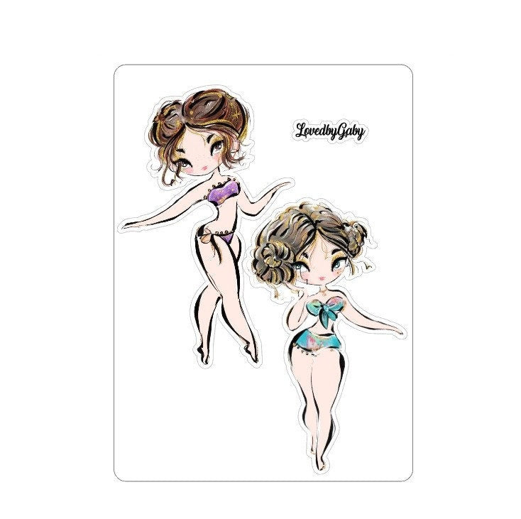 Autocollants LovedbyGaby, positivité corporelle, bikini