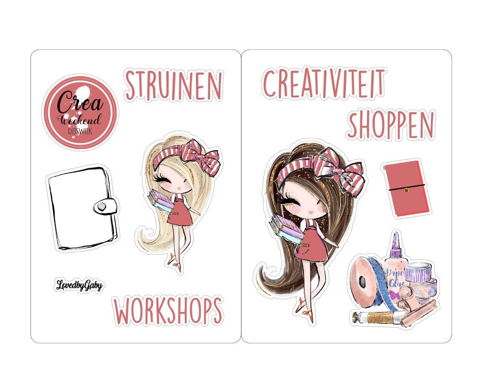 LovedbyGaby stickers "beurzen Creaweekend, Creadays en Kreadoe"