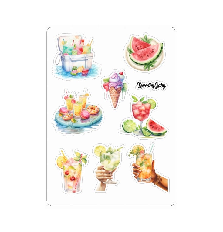 Autocollants LovedbyGaby - fête piscine