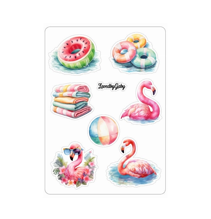 Autocollants LovedbyGaby thème fête piscine