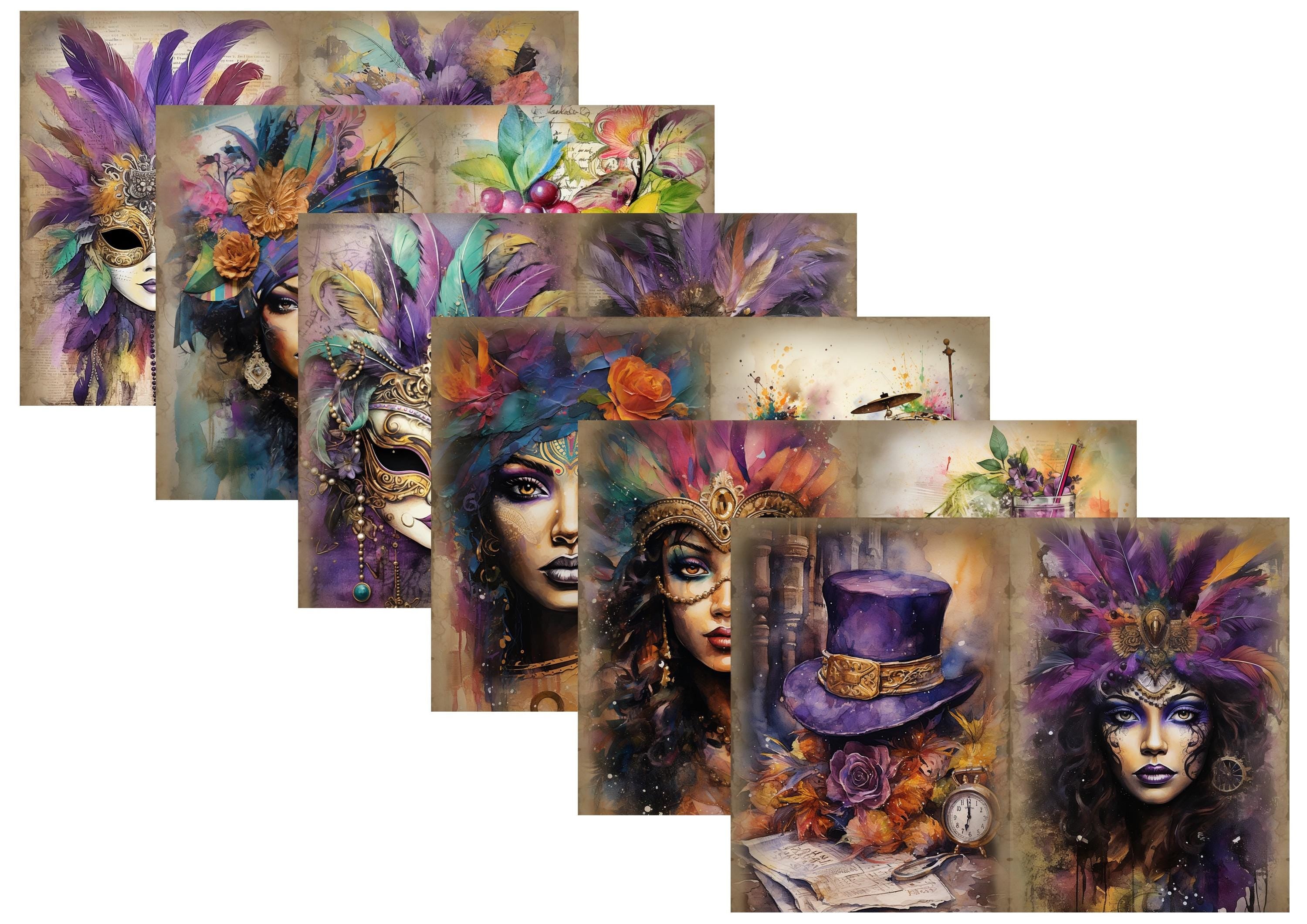 LovedbyGaby A4 journalpaper set Maskerade