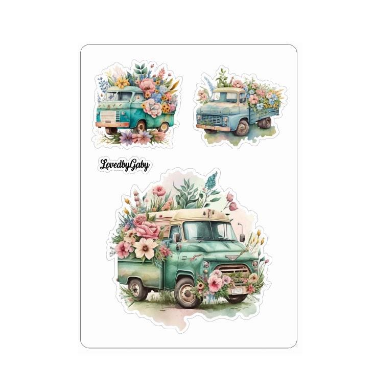 LovedbyGaby stickers floral trucks