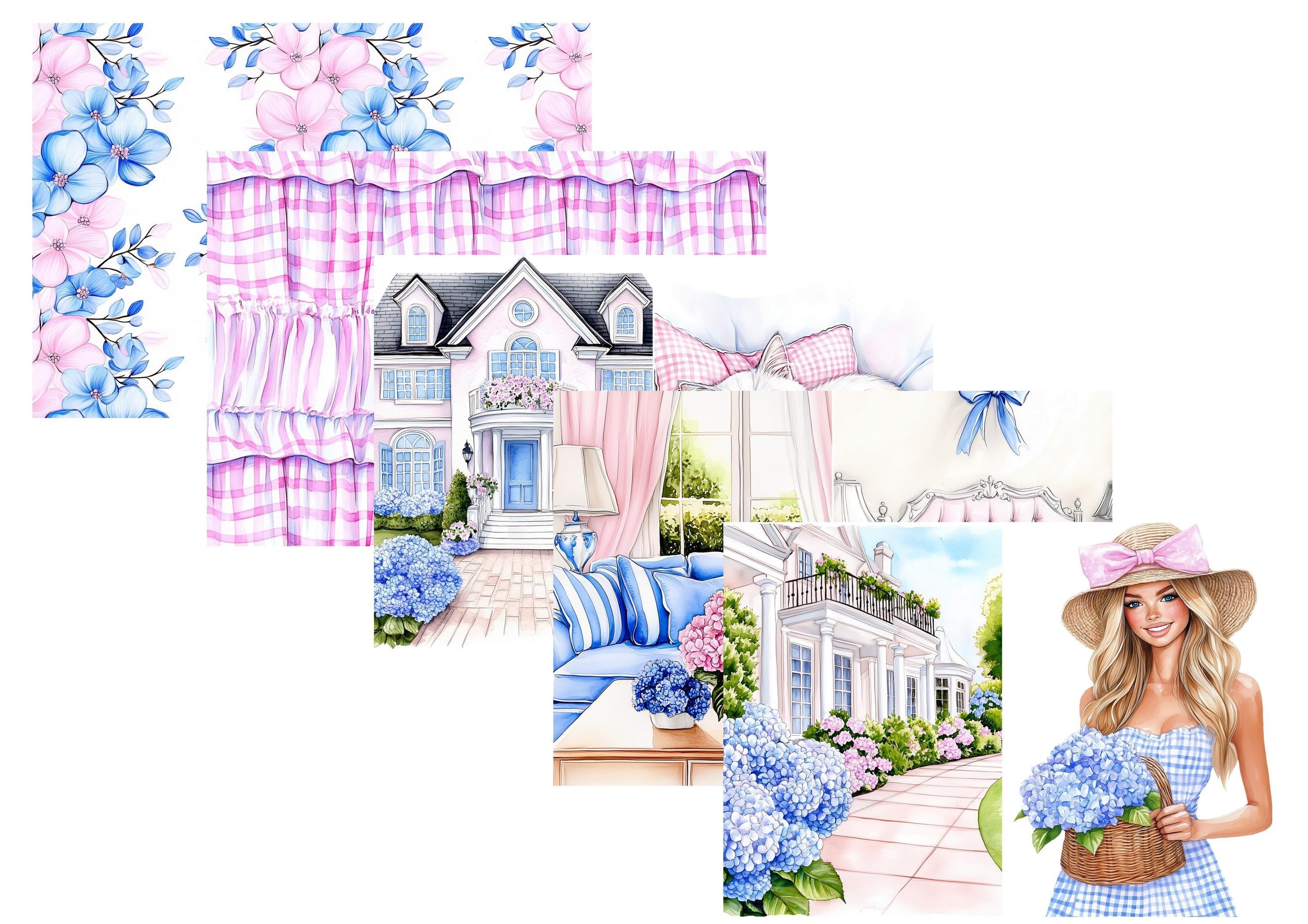 LovedbyGaby A4 journalpaper set Hydrangea