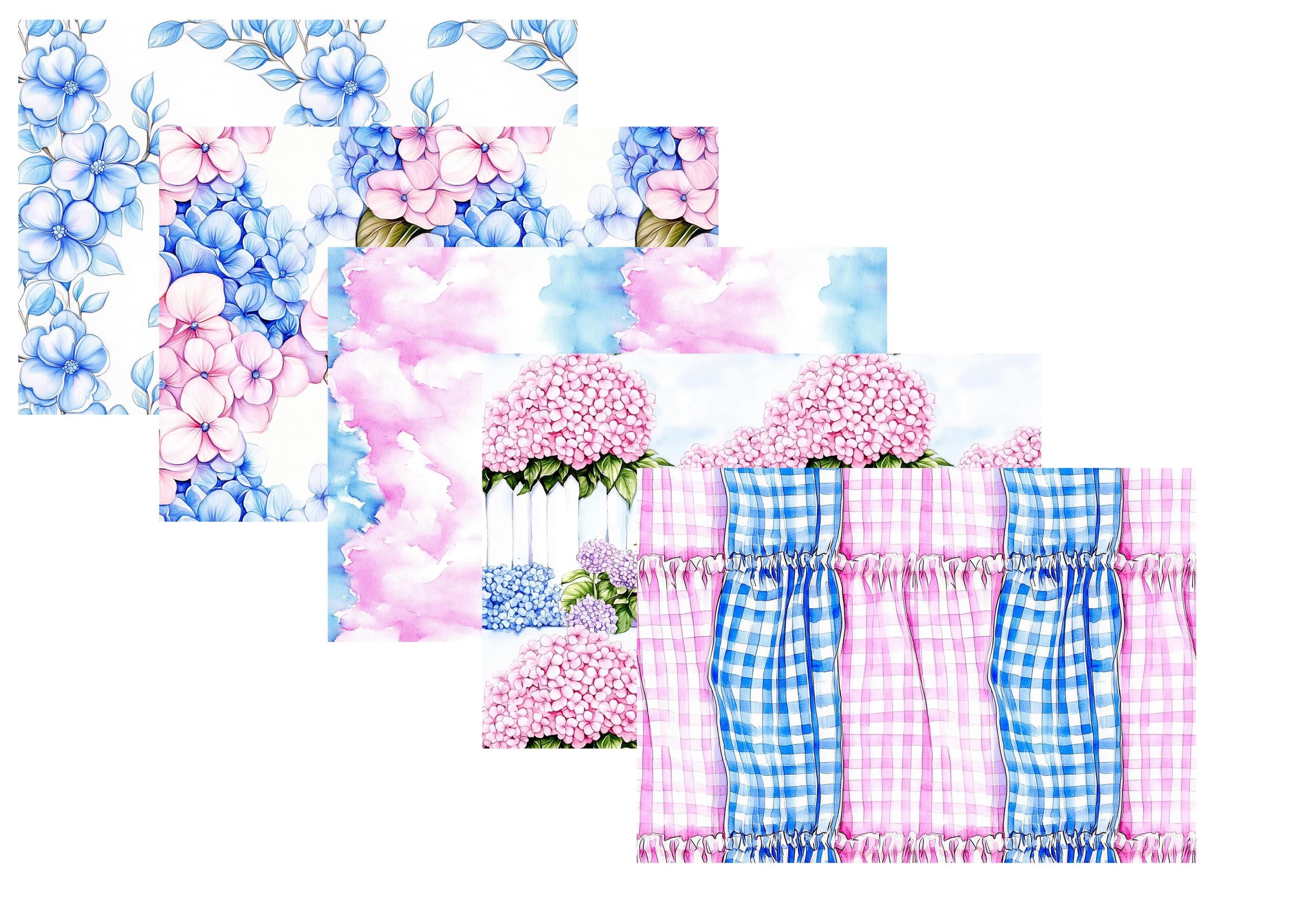 LovedbyGaby A4 journalpaper set Hydrangea