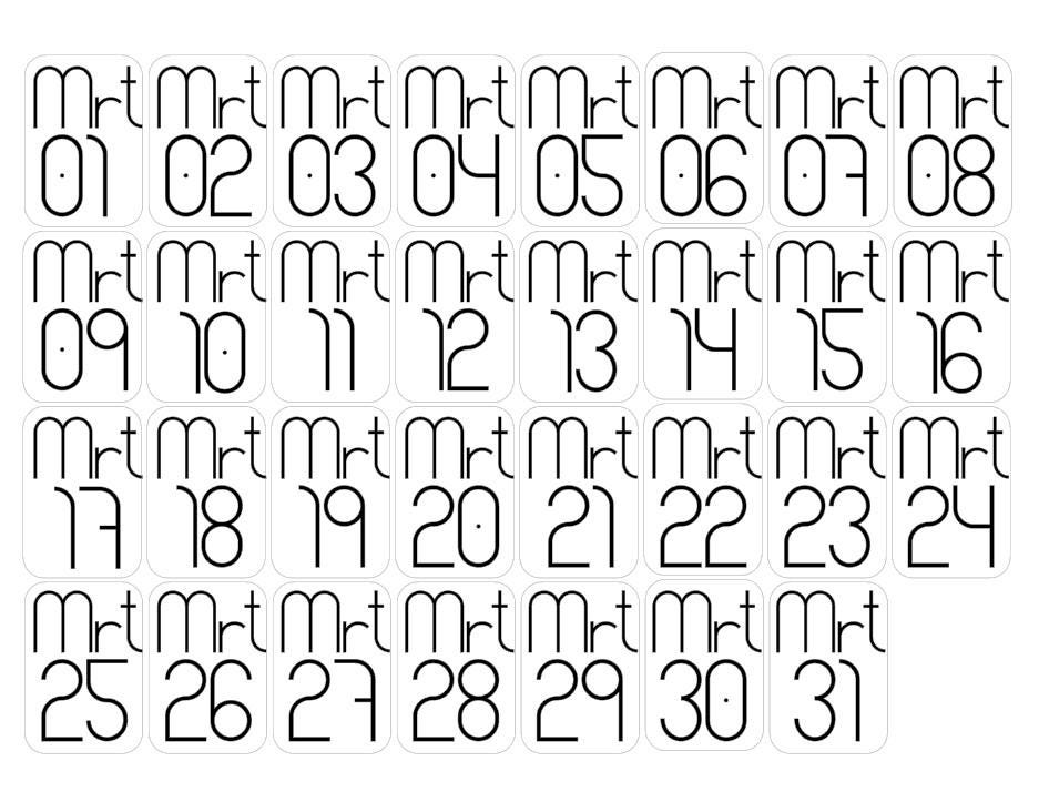 LovedbyGaby maand stickers ephemera set