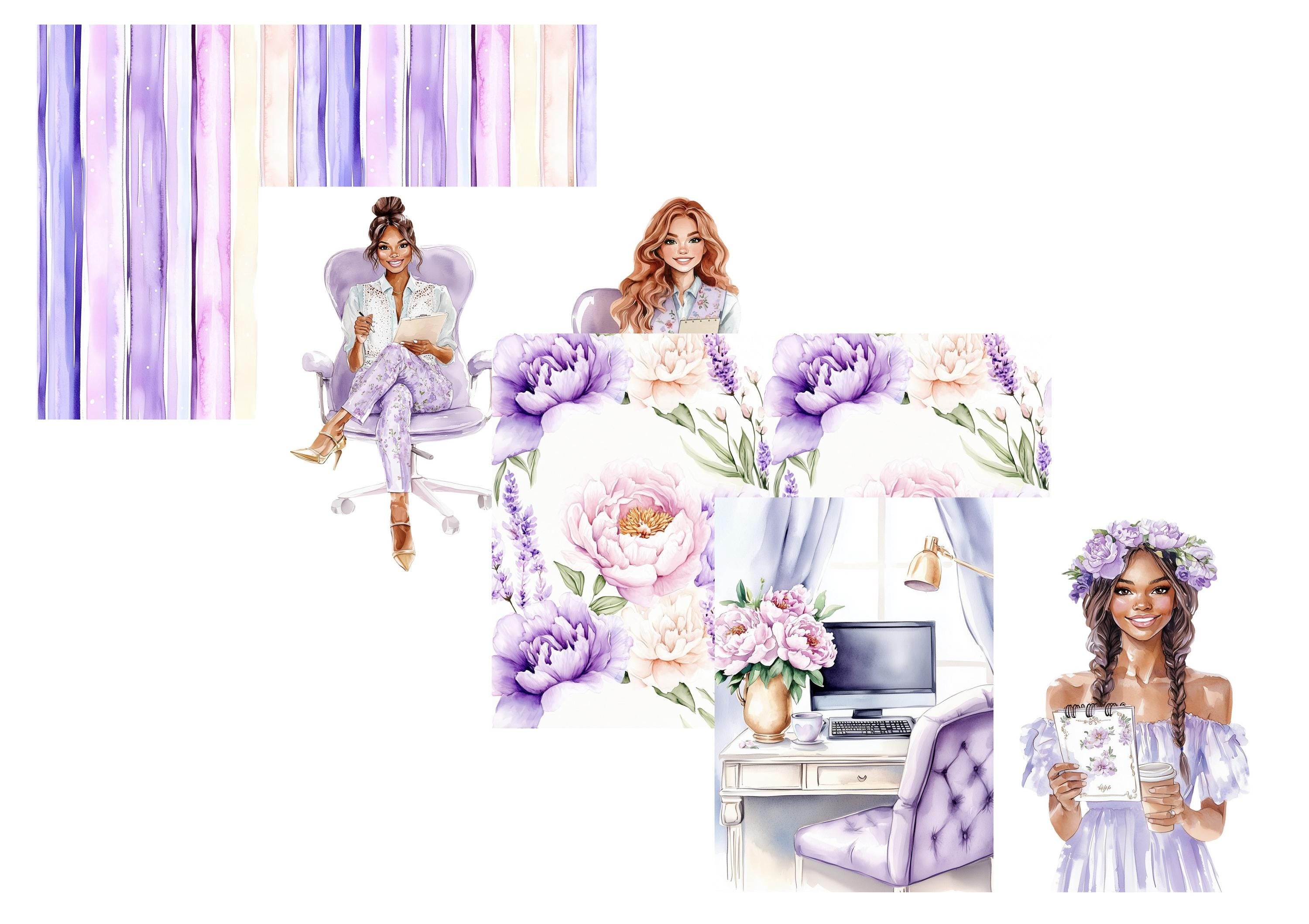 LovedbyGaby A4 journal paperset Lilac planner
