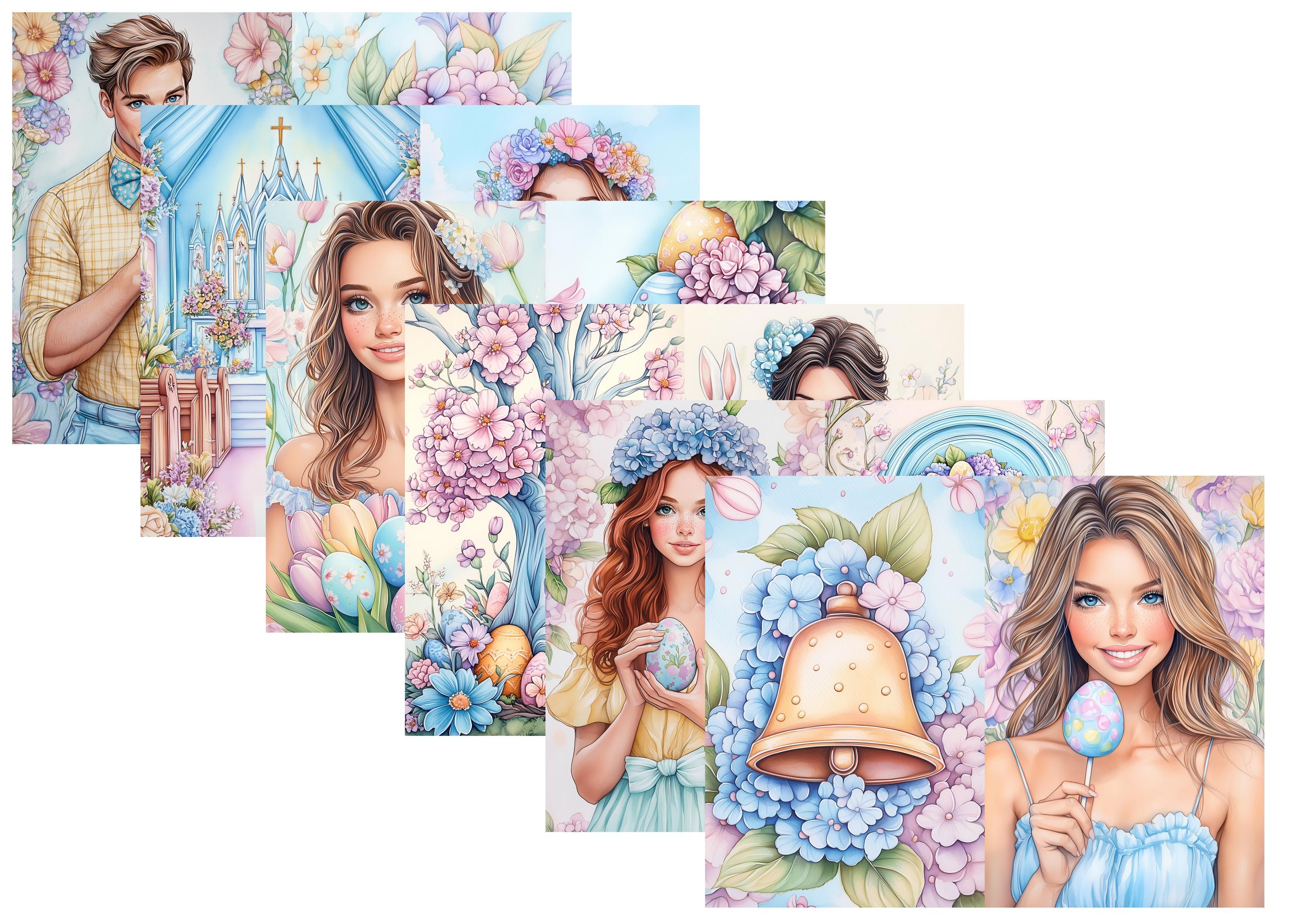 LovedbyGaby A4 journalpaper set Pastel easter