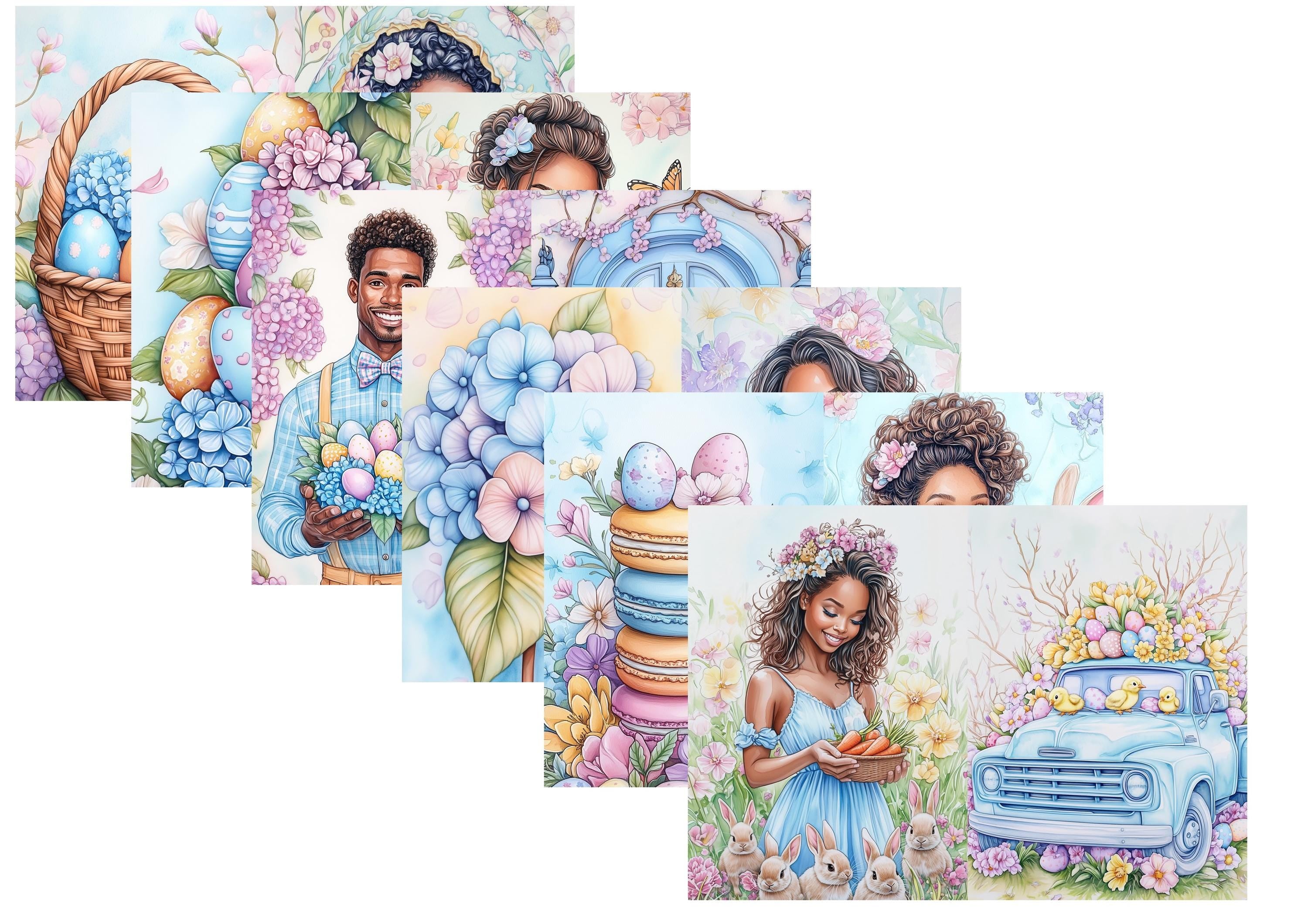 LovedbyGaby A4 journalpaper set Pastel easter