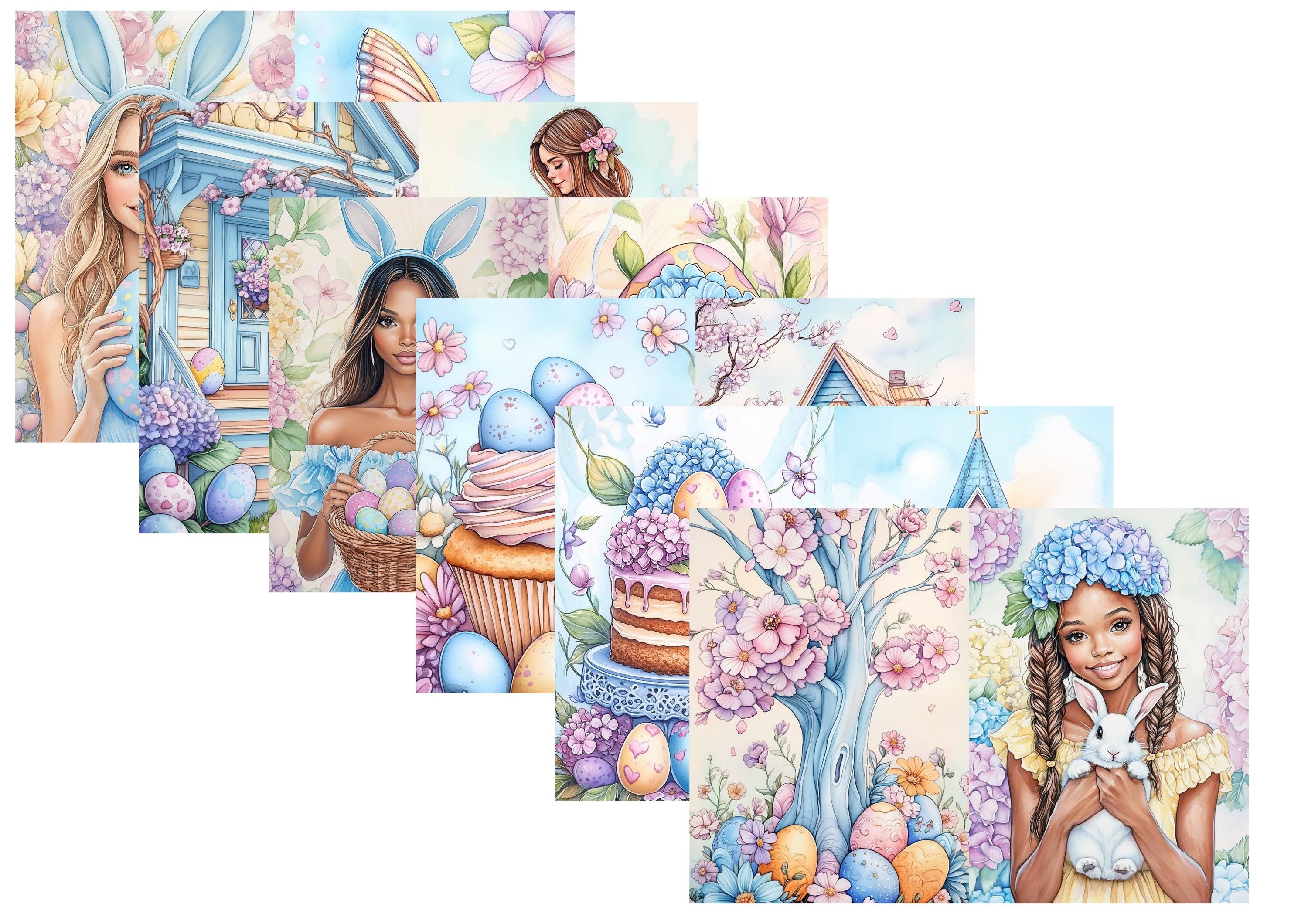LovedbyGaby A4 journalpaper set Pastel easter